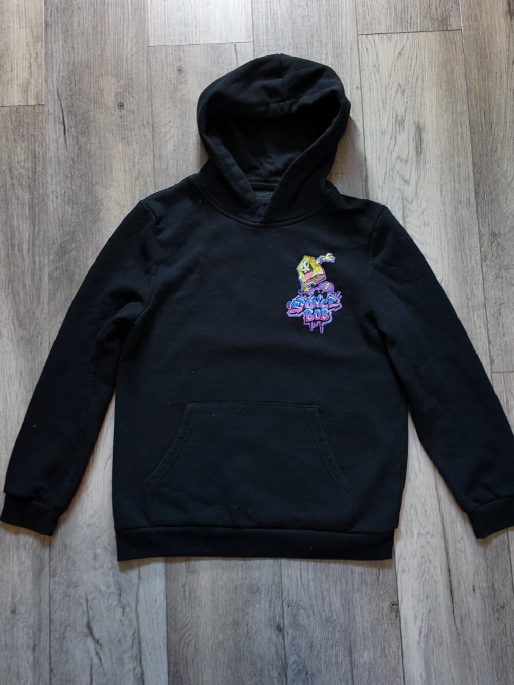 SpongeBob SquarePants Graffiti Skateboard Hoodie Black Youth XL 14-16 Streetwear